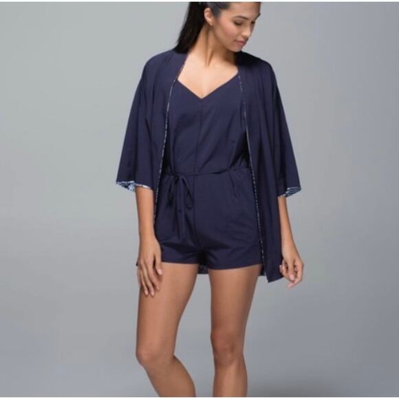 Lululemon Athletica Pants - Lululemon, Pilgrim Romper, Navy, Lightweight, Wanderlust Collection, Adjustable